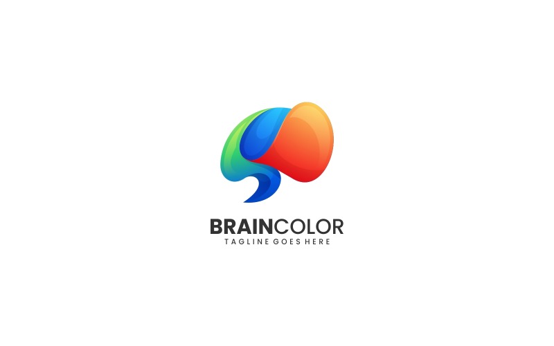 Brain Color Gradient Logo Style Logo Template