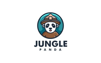 Jungle Panda Simple Mascot Logo