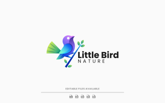 Little Bird Gradient Colorful Logo Design