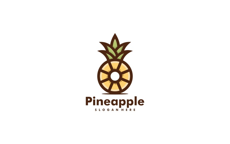 Pineapple Simple Mascot Logo Logo Template