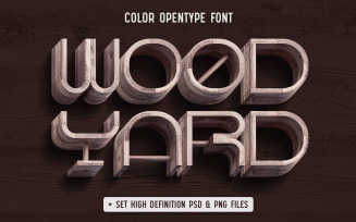 Wood Yard - Color Font with set of PNG & PSD Files