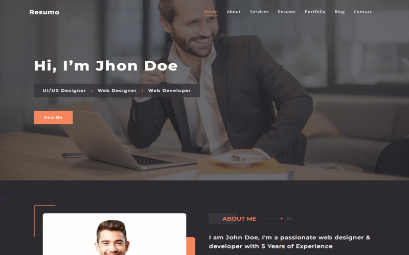 Resumo - Personal Portfolio HTML Template