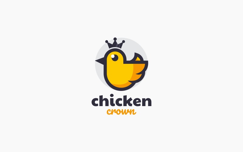 Chicken Crown Simple Mascot Logo Logo Template