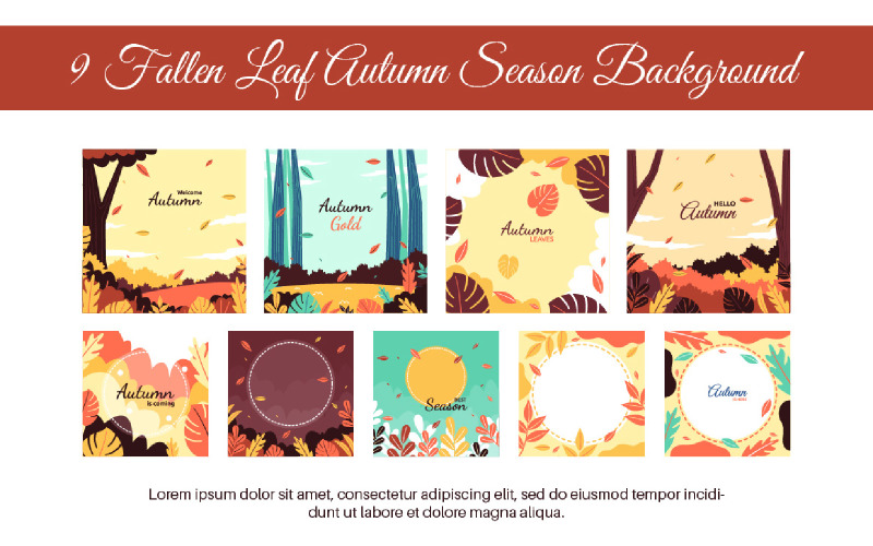 9 Fallen Leaf Autumn Season Background Illustration