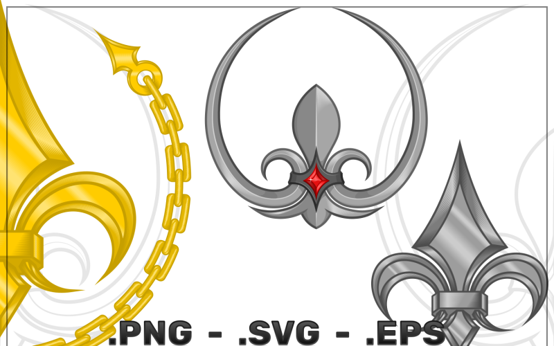 Fleur De Lis Vector Design Heraldic Symbol Vector Graphic