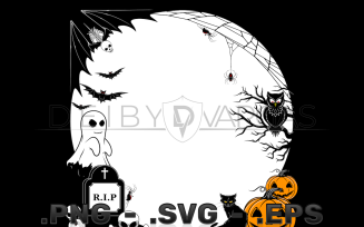 Halloween Themed Photo Frame Vector Design