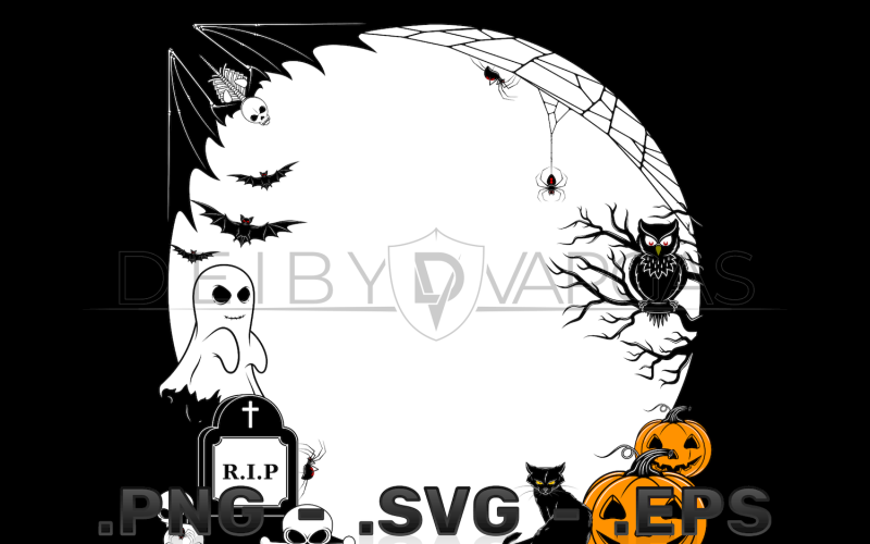 Halloween Themed Photo Frame Vector Design Vector Graphic