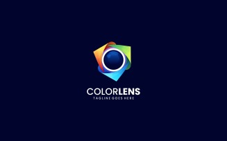 Lens Color Gradient Logo Design