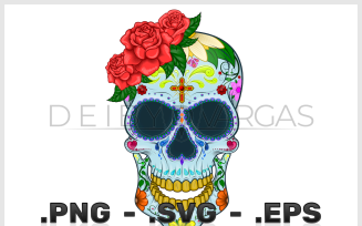 Mexican Day Of The Dead Skull Vector Design