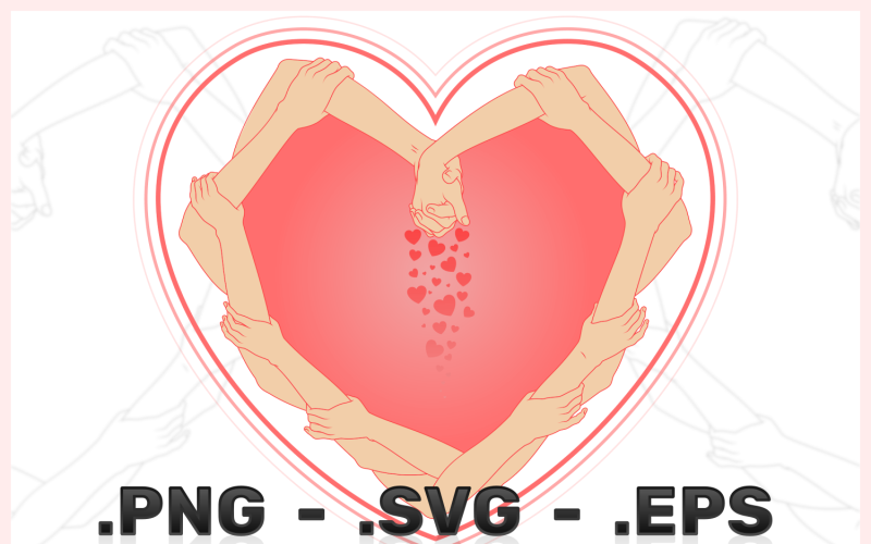 Vector Design Of Arms Forming A Heart Vector Graphic
