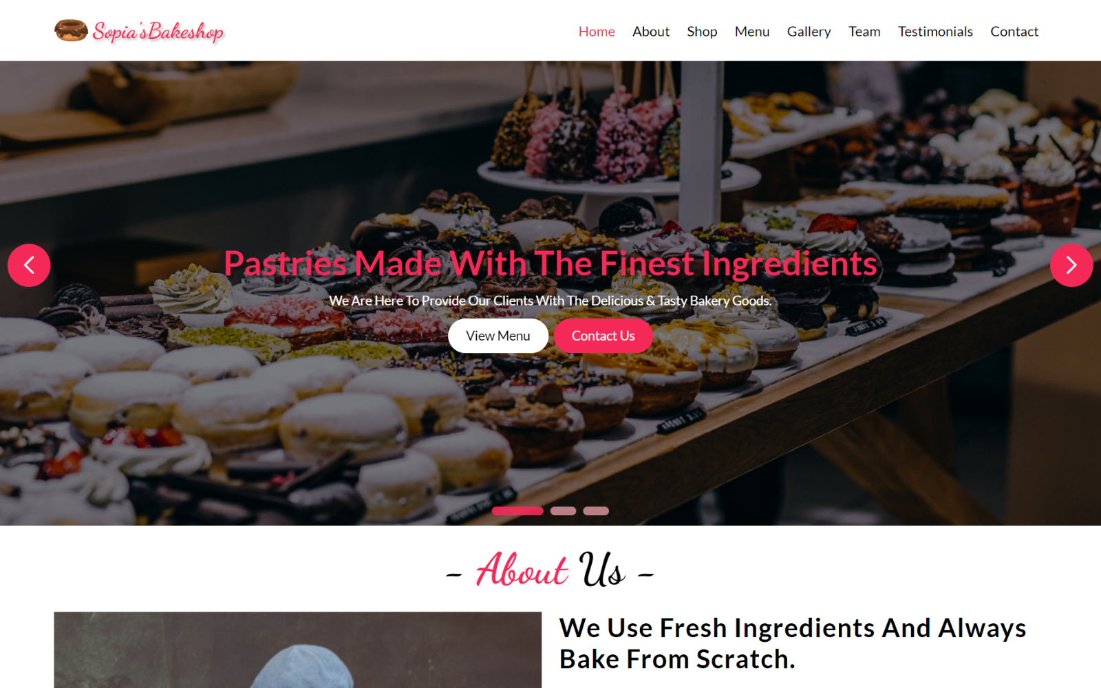 Sopia's Bakeshop - Bakery HTML5 Landing Page Template