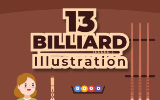 13 Billiards Game Illustration