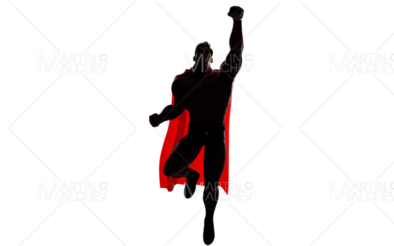 Superhero Flying Away 3D Render 2 Illustration