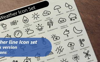 Weather Line Icon Set template