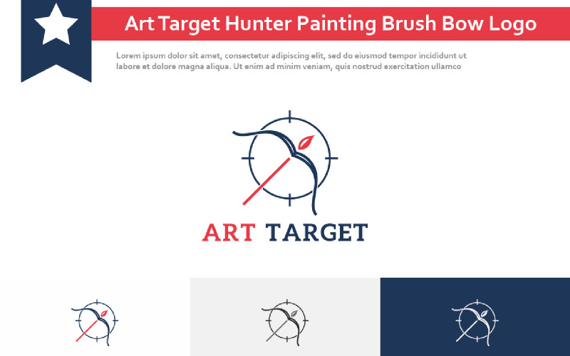 Art Target Hunter Hunting Painting Brush Bow Logo Logo Template