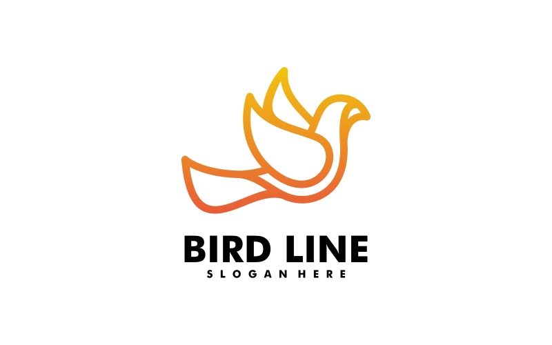 Bird Line Art Gradient Logo Design Logo Template