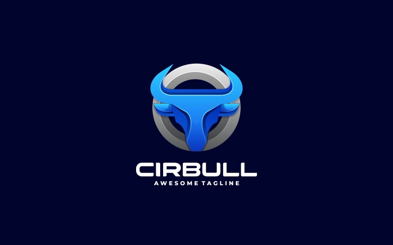 Circle Bull Gradient Logo Logo Template