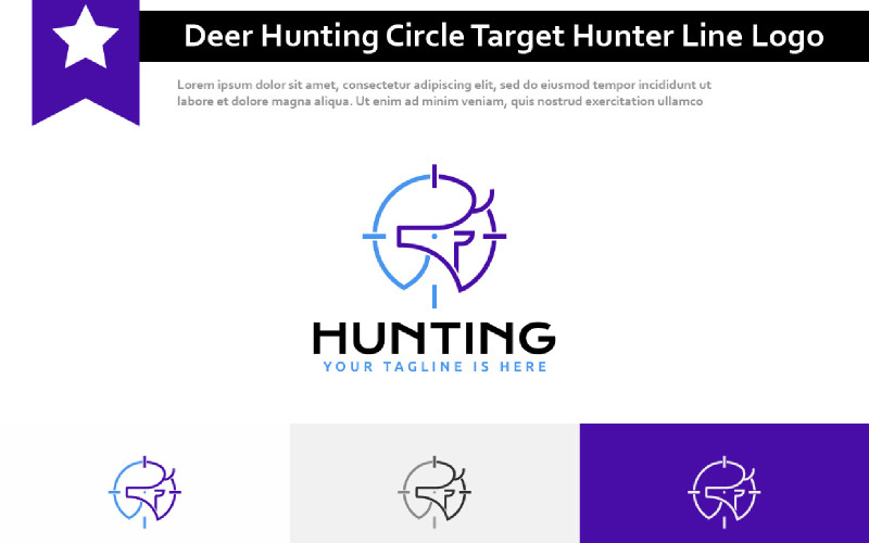 Deer Hunting Circle Target Hunter Line Logo Logo Template
