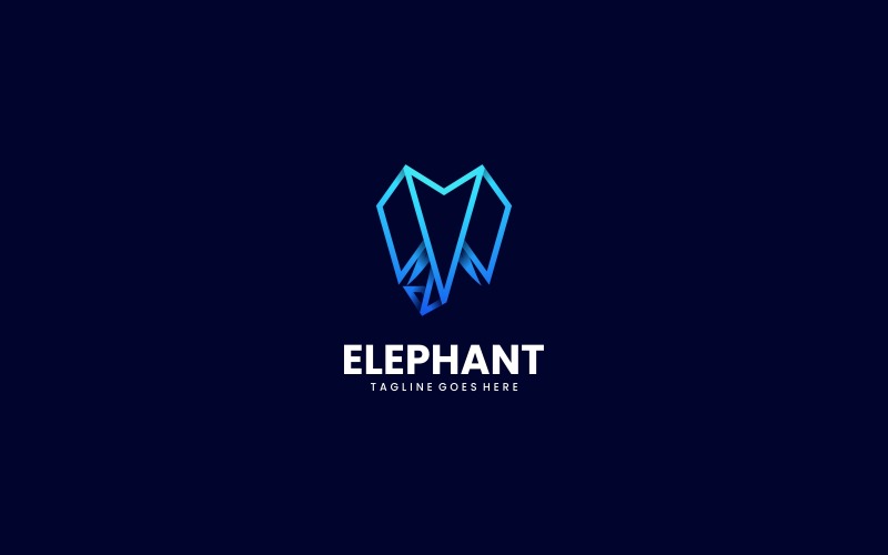 Elephant Line Low Poly Logo Logo Template