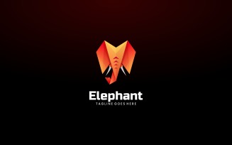 Elephant Low Poly Gradient Logo
