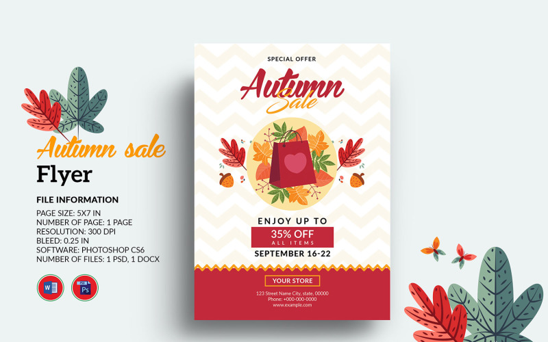 Fall / Autumn Sale Flyer Template Corporate Identity