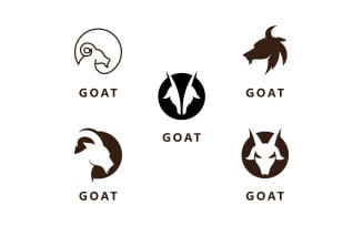Goat Animal Head Vector Logo Design Template V11