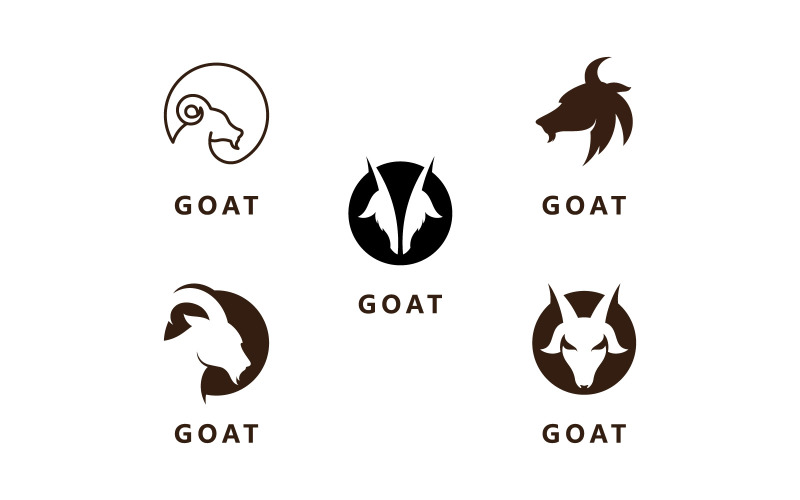 Goat Animal Head Vector Logo Design Template V11 Logo Template