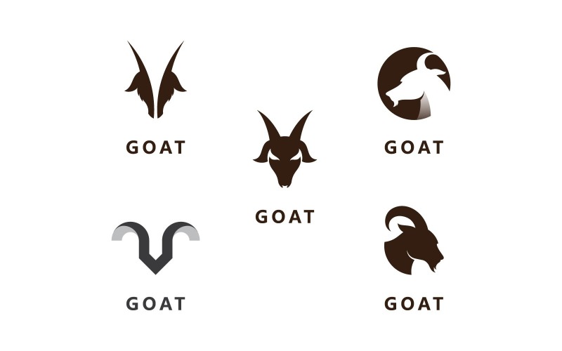 Goat Animal Head Vector Logo Design Template V12 Logo Template