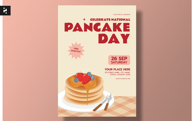 National Pancake Day Flyer Template Corporate Identity