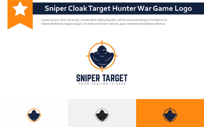 Sniper Cloak Target Circle Hunter War Game Logo Logo Template