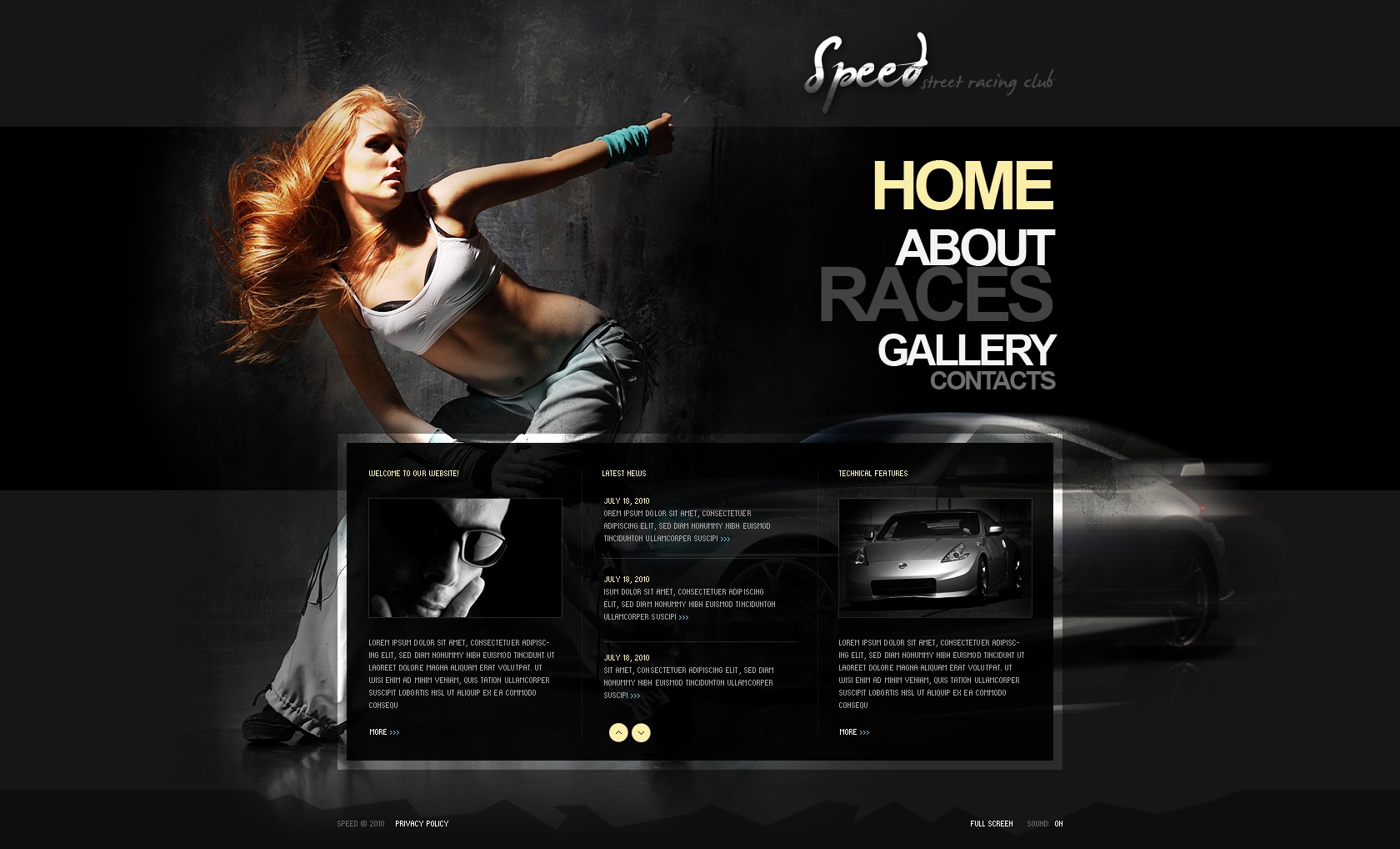 Car Racing Flash Template #26974