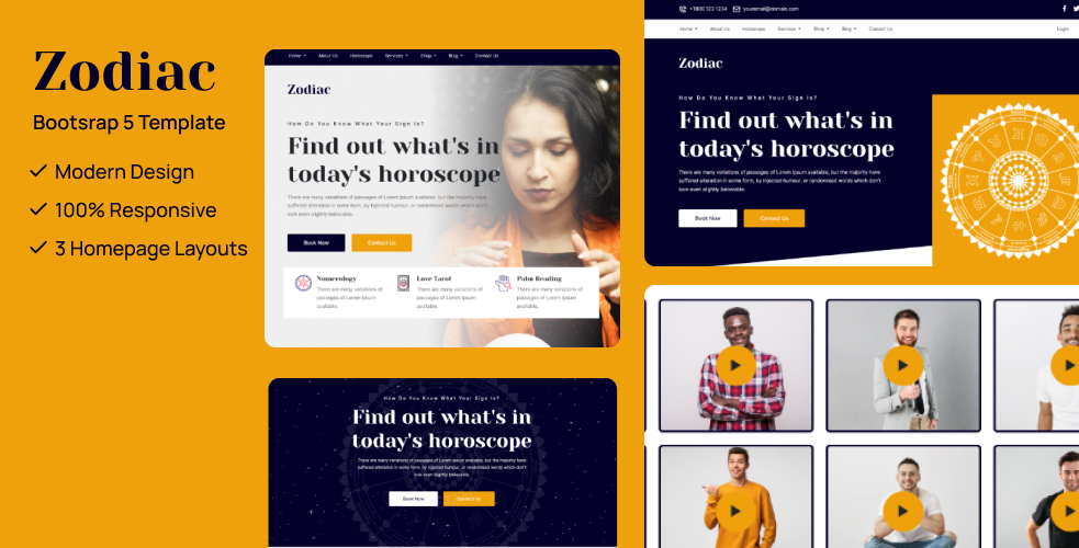 Zodiac Astrology Website Template