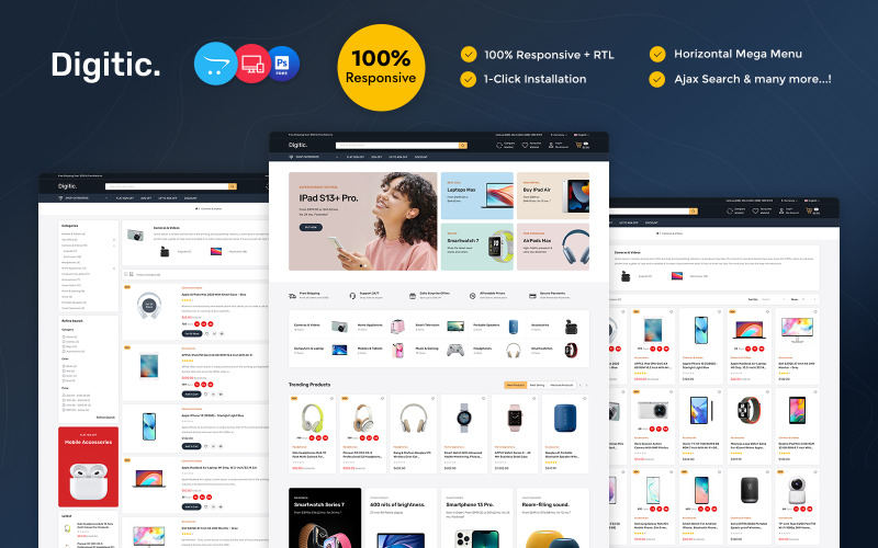 Digitic - Electronics, Gadgets and Computers Multipurpose Opencart Responsive Theme OpenCart Template