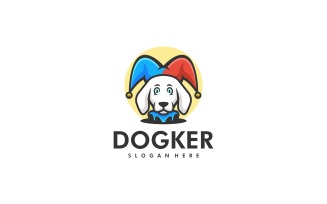 Joker Dog Mascot Cartoon Logo