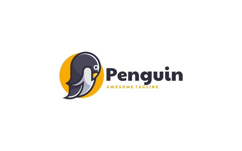Penguin Simple Mascot Logo Design Logo Template