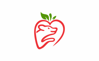Abstract Dog Apple Logo Template