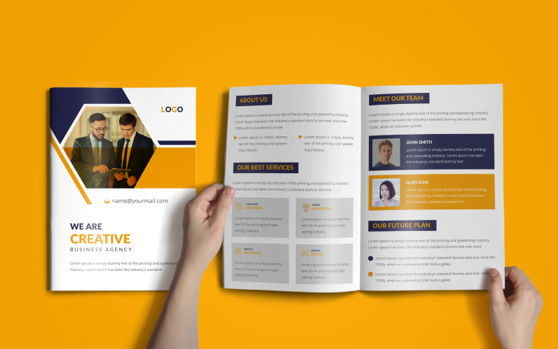 Bi-fold Corporate Brochure Template Corporate Identity