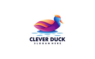 Clever Duck Gradient Logo Template