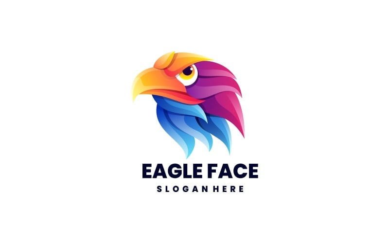Eagle Face Gradient Colorful Logo Logo Template