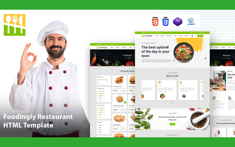 Foodingly - Restaurant HTML Template Website Template