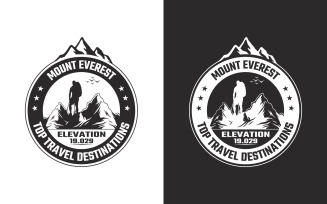 Mount Everest Elevation Logo T-Shirt Template