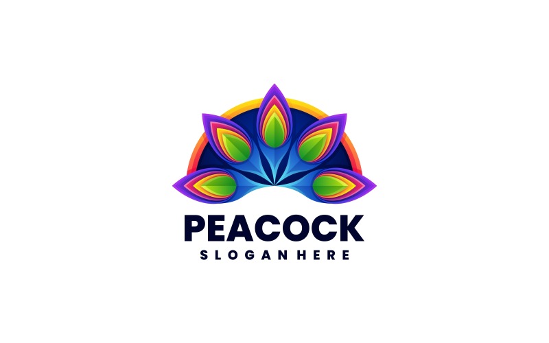 Peacock Gradien Colorful Logo Logo Template