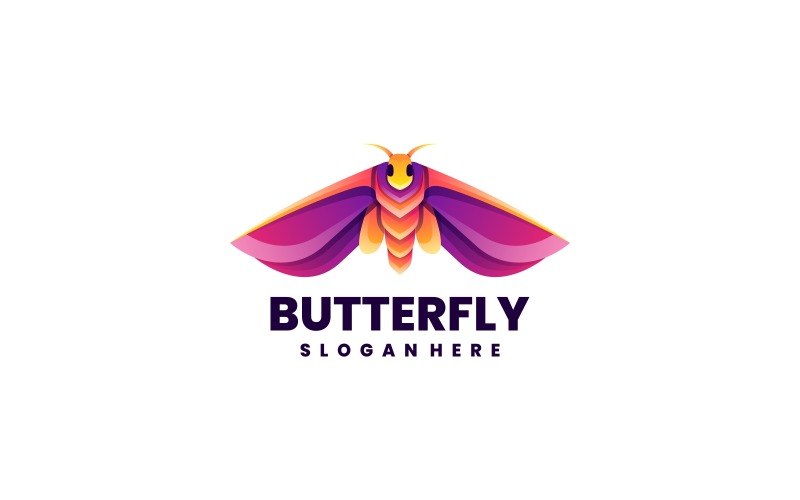 Vector Logo Butterfly Gradient Colorful design Logo Template