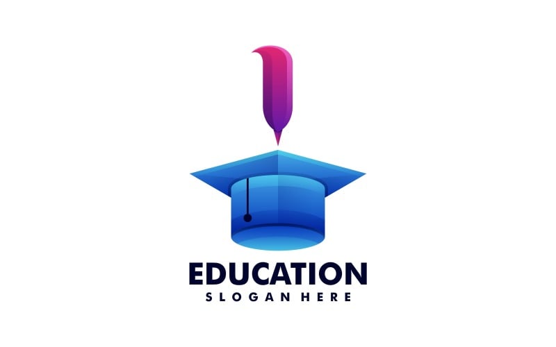Vector Logo Education Gradient Design Logo Template