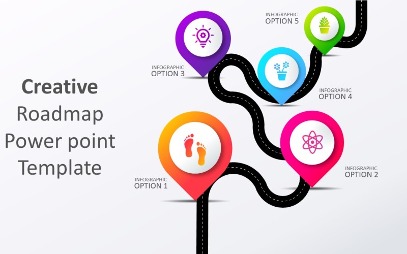 Creative Roadmap Power Point Template PowerPoint Template