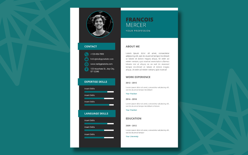 Black And Green Simple Modern Unique Professional Resume