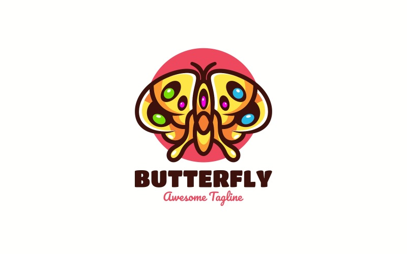 Butterfly Simple Mascot Logo Vol.1 Logo Template