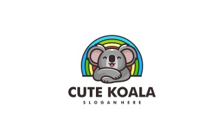Cute Koala Simple Mascot Logo