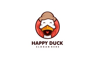 Happy Duck Simple Mascot Logo