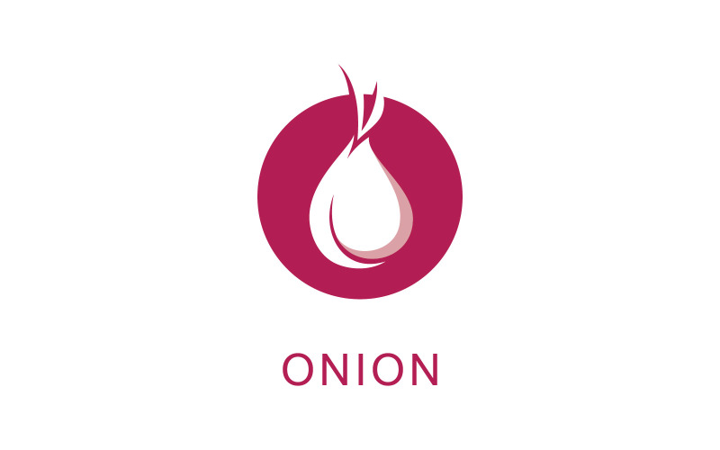 Onion Vector Template. Red Onion Logo Design V8 Logo Template